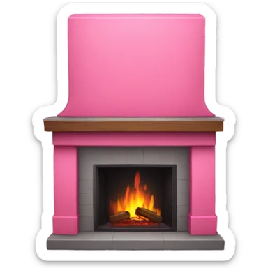 Pink fire place sticker
