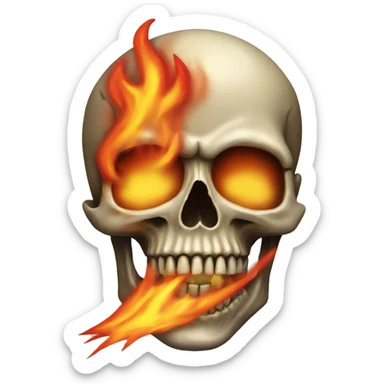 skull on fire from hot pepper sticker