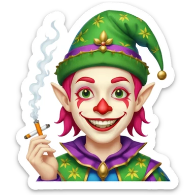 jester smoking weed sticker