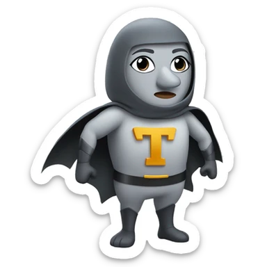 superhero called Annemetter, which is part woman part pigeon with letter T on her chest sticker