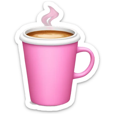 pink coffee cup sticker