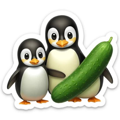 pinguine and a cucumber sticker