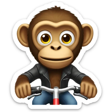 A monkey on a bicycle simulator sticker