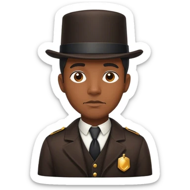 Black Detective with a tophat sticker