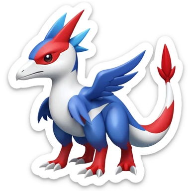 Cute Shiny Guilmon-Silvally-Latias-Fakémon-hybrid-creature (full body)  sticker