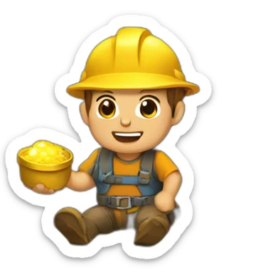 gold mining cave sticker