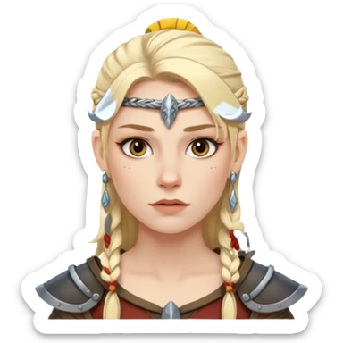 ESO female nordic warrior with lashes and earrings sticker