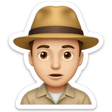 A guy with a hat making a rizz face sticker