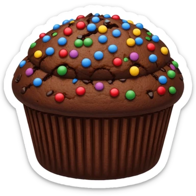 dark brown chocolate muffin chocolate sprinkles on top sticker