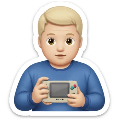 fat boy playing game boy sticker