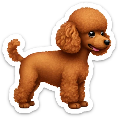 red toy poodle pooping sticker