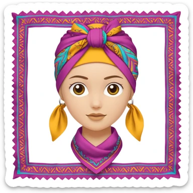 patterned bandana headscarf  sticker