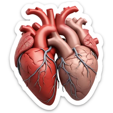 Two anatomical hearts attached together  sticker