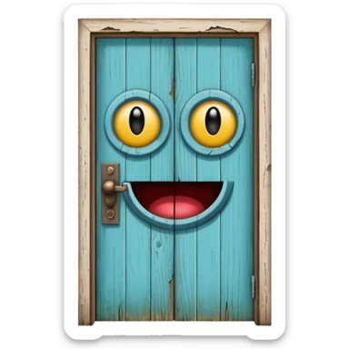 satirical door sticker