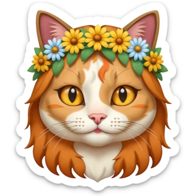 hippie cat sticker