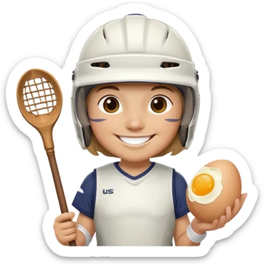 Tiger Lacroose theme with eggs in sticks and say happy eater  sticker