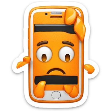 Orange smartphone upset sticker