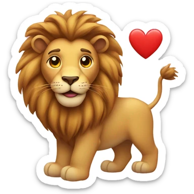 Lion with hearts sticker