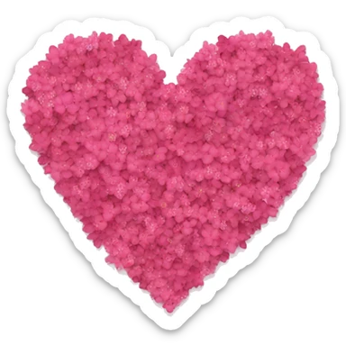 A heart made out of pink flowers sticker