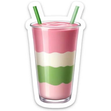 Strawberry matcha milk tea sticker