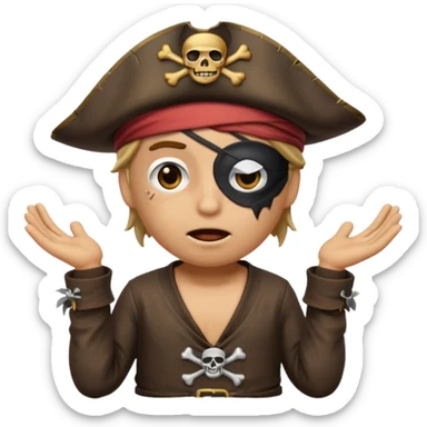 animated emoji for a player called prophet of doom I Dont Know shruging emote needs to be pirate themed and dark sticker