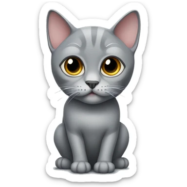 British fold-eared grey cat sticker