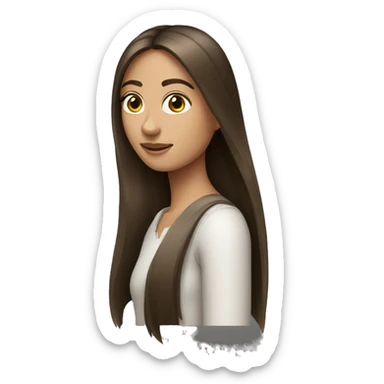 straight long hair brunnete girl sticker