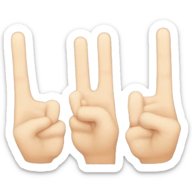 3 fingers down and two middle finger up sticker
