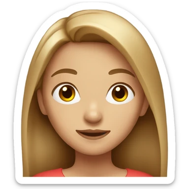 girl with light brown hair and red blinks  sticker