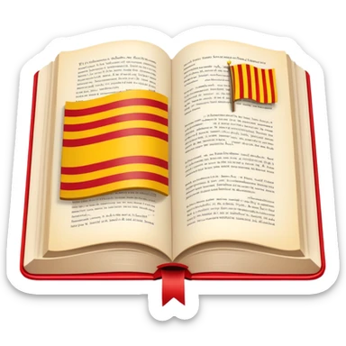 Book with Catalan flag colors for Sant Jordi sticker