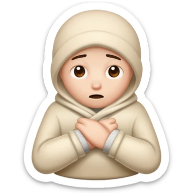 cartoon character shivering with cold saying brr sticker