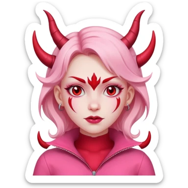 devil girl in pink outfit sticker