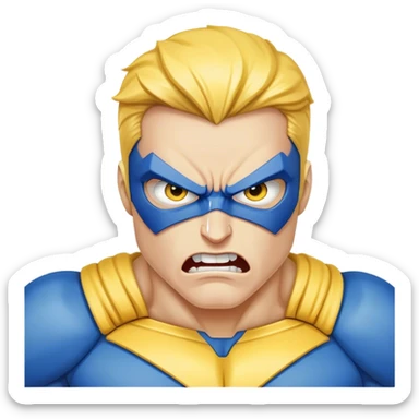 жовто-синій супер герой дуже злий sticker