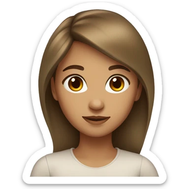 Light brown hair olive skin girl and brown eyes  sticker