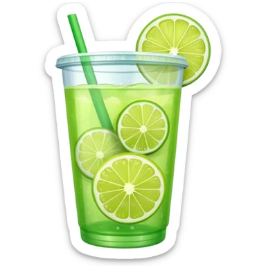 green lemonade in a plastic cup sticker