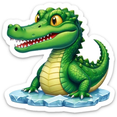 Alligator on ice sticker