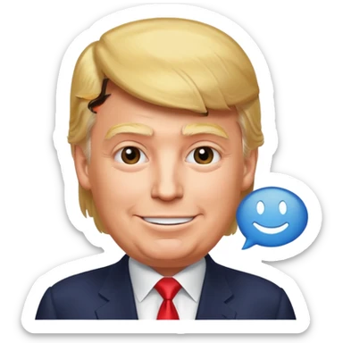 Trump  qui dit dans une bulle et qui di sticker