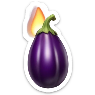 Candle eggplant fire sticker