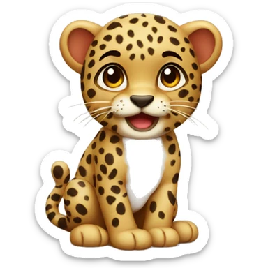 A cute leopard rawring sticker