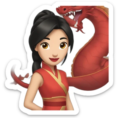Mulan and mushu sticker