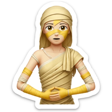 mummy Human figure wrapped in yellowed bandages, one arm stretched forward.
 sticker