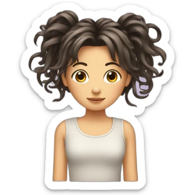 a girl with noodleshair sticker