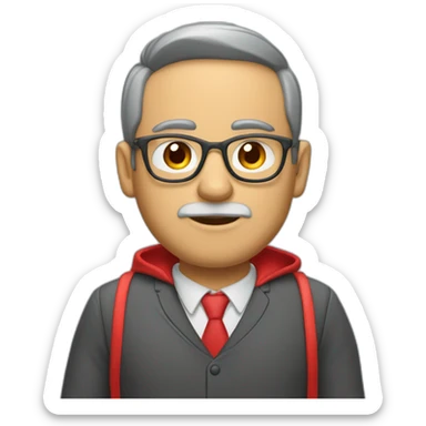 Profesor rubio con chándal rojo sticker