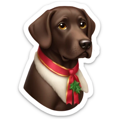 Chocolate Labrador Nutcracker holiday elegant sticker