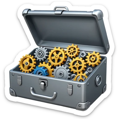 toolbox with mixed mechanisms emoji style sticker