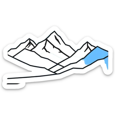 Mountain range with snow peaks sticker