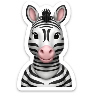 A zebra listening to music sticker