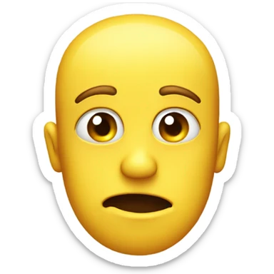 Yellow face emoji with awkward smile and tears in its eyes sticker