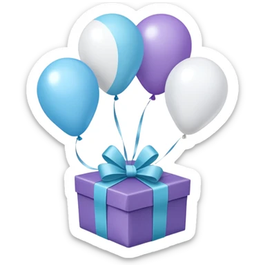 Please make light blue and white balloons too, make several and tie them to a gift sticker