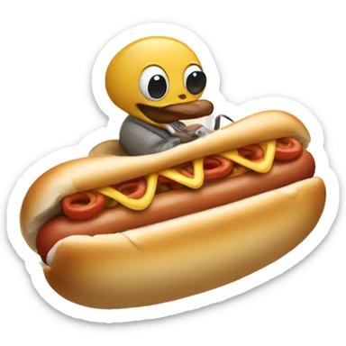Clam riding a hotdog sticker